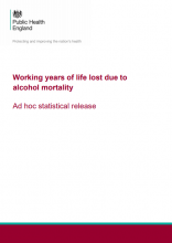 Working years of life lost due to alcohol mortality: Ad hoc statistical release